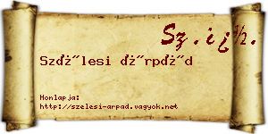 Szélesi Árpád névjegykártya